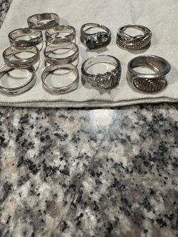 Silver-Tone Ring Collection – 13 Pieces