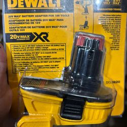 DEWALT Battery Adapter 18V to 20V, For Drills, Sanders and More, Charger Not Included