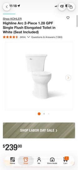 Kohler Highline Arc 1-Piece Elongated Toilet NEVER USED