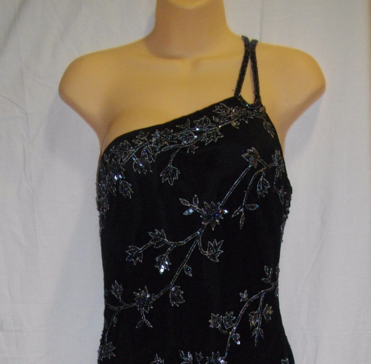 Scala Black And Silver Beaded And Sequined Midi Dress  