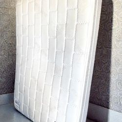 3 pc: beige color Angel Touch pillow top full size mattress $95, metal bed frame $45, box spring $45