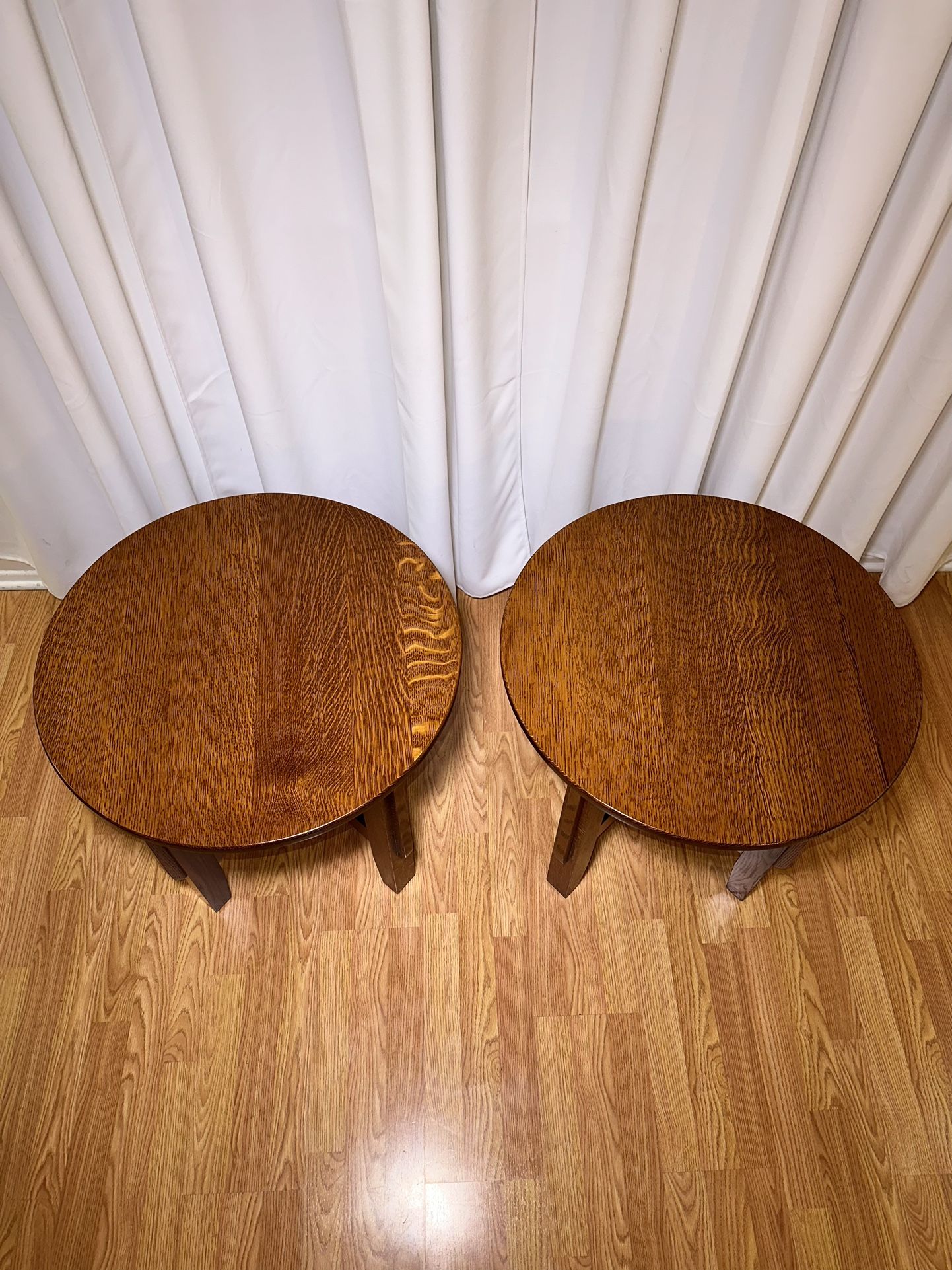 Barn Furniture Round Amish Mission Spindle End Tables ⚡️‼️