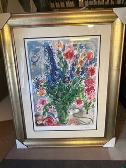 Les Lupins Bleus, Marc Chagall Lithograph