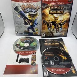 Ratchet & Clank + Deadlocked (Greatest Hits) PS2 CIB Tested two game lot