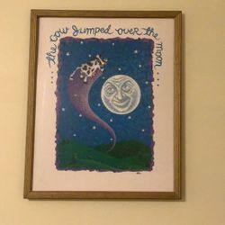 Nursery Wall Art  The Cow Jumped Over The Moon