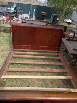 wooden sleigh bed frame