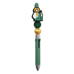 San Judas Tadeo Beaded Ballpoint Retractable 4 In 1 Pen Green