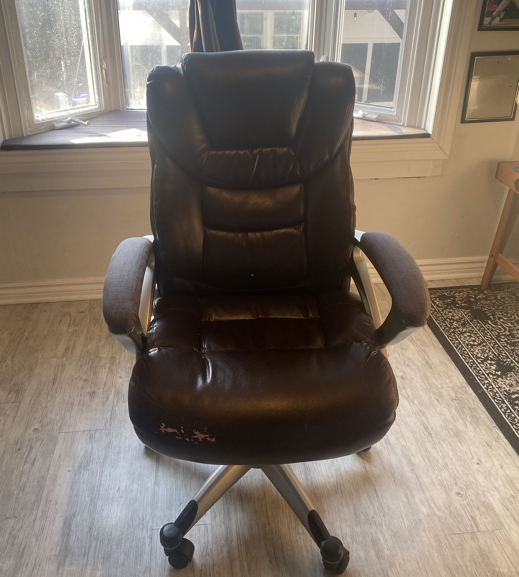 Brown Leather Serta Office Chair