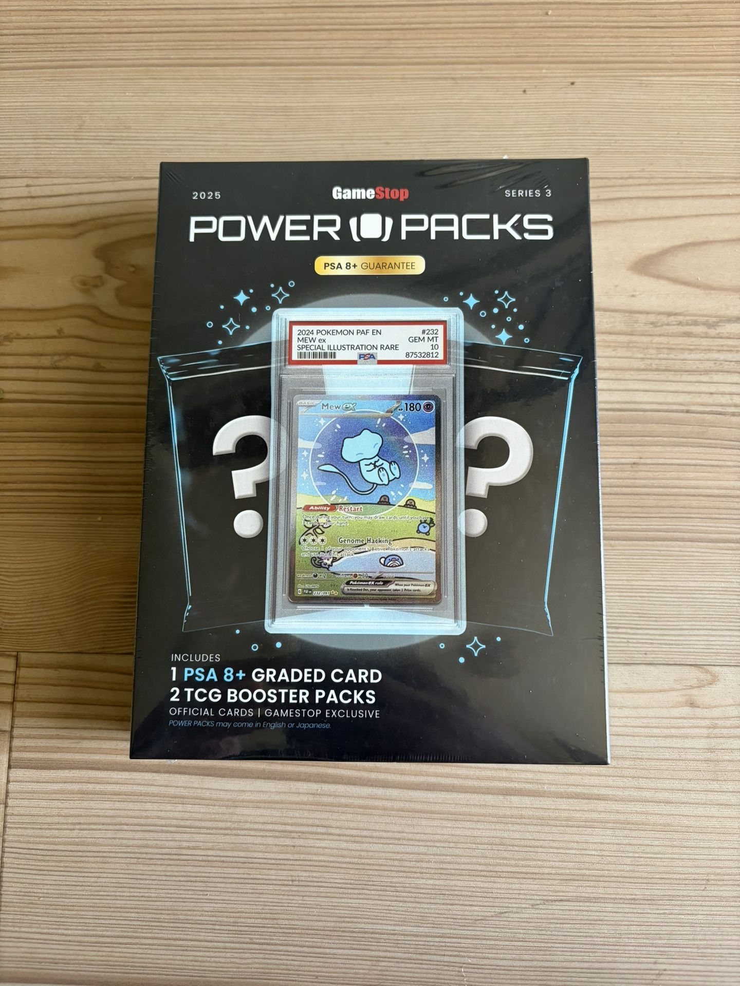 GameStop Power Packs Series 3 PSA 8+ Graded Card & 2 TCG Booster Packs