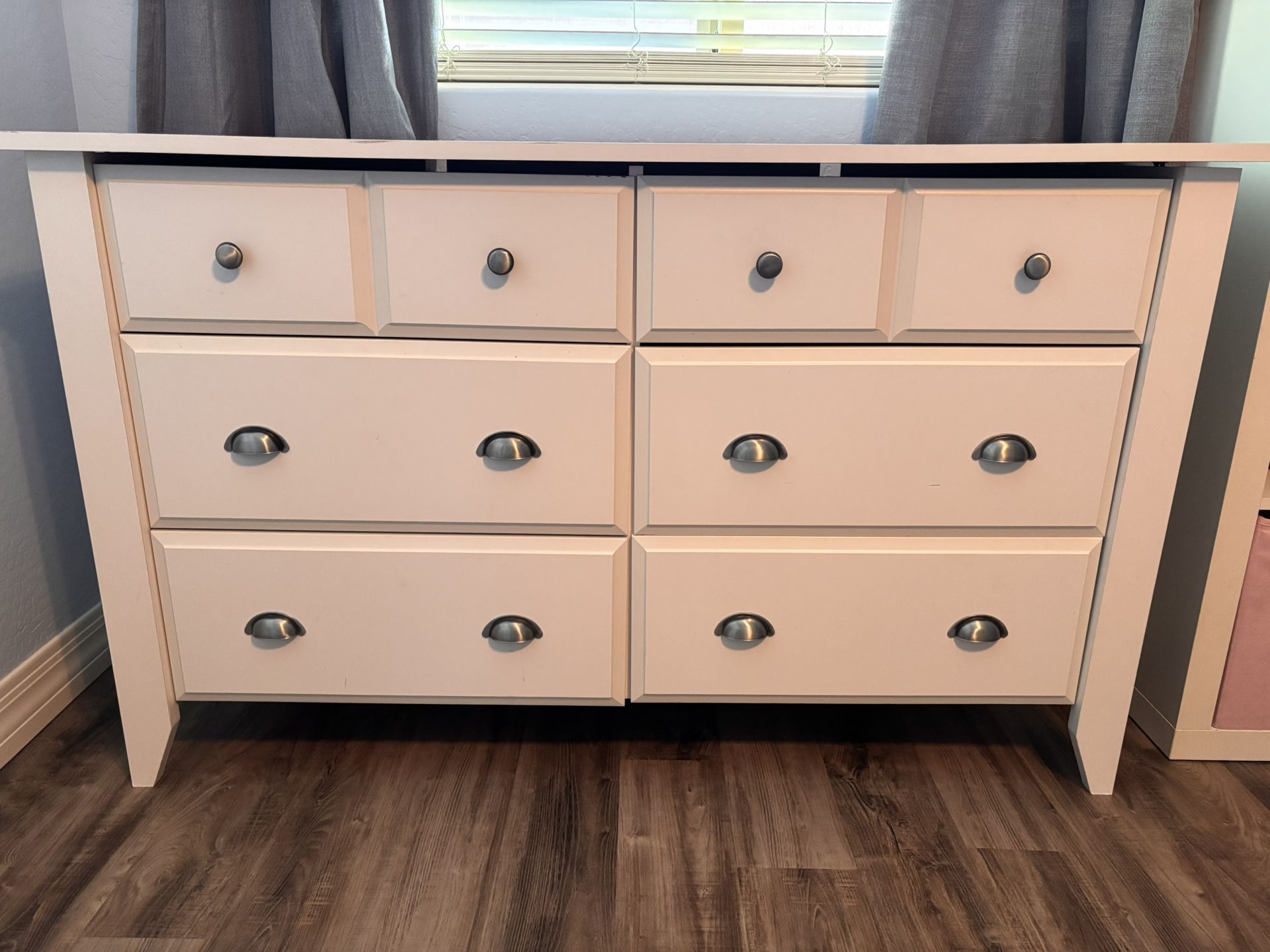 Girls Dresser White 6 Drawers