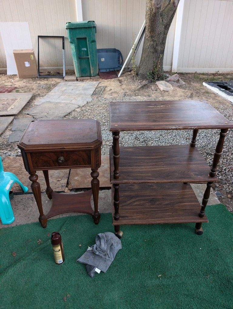 THREE TABLES  ONE VINTAGE ALL THREE FOR $40.00 NO SEPARATING NON SMOKING HOME 
