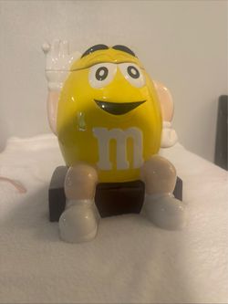 M&M ceramic yellow candy/ cookie jar