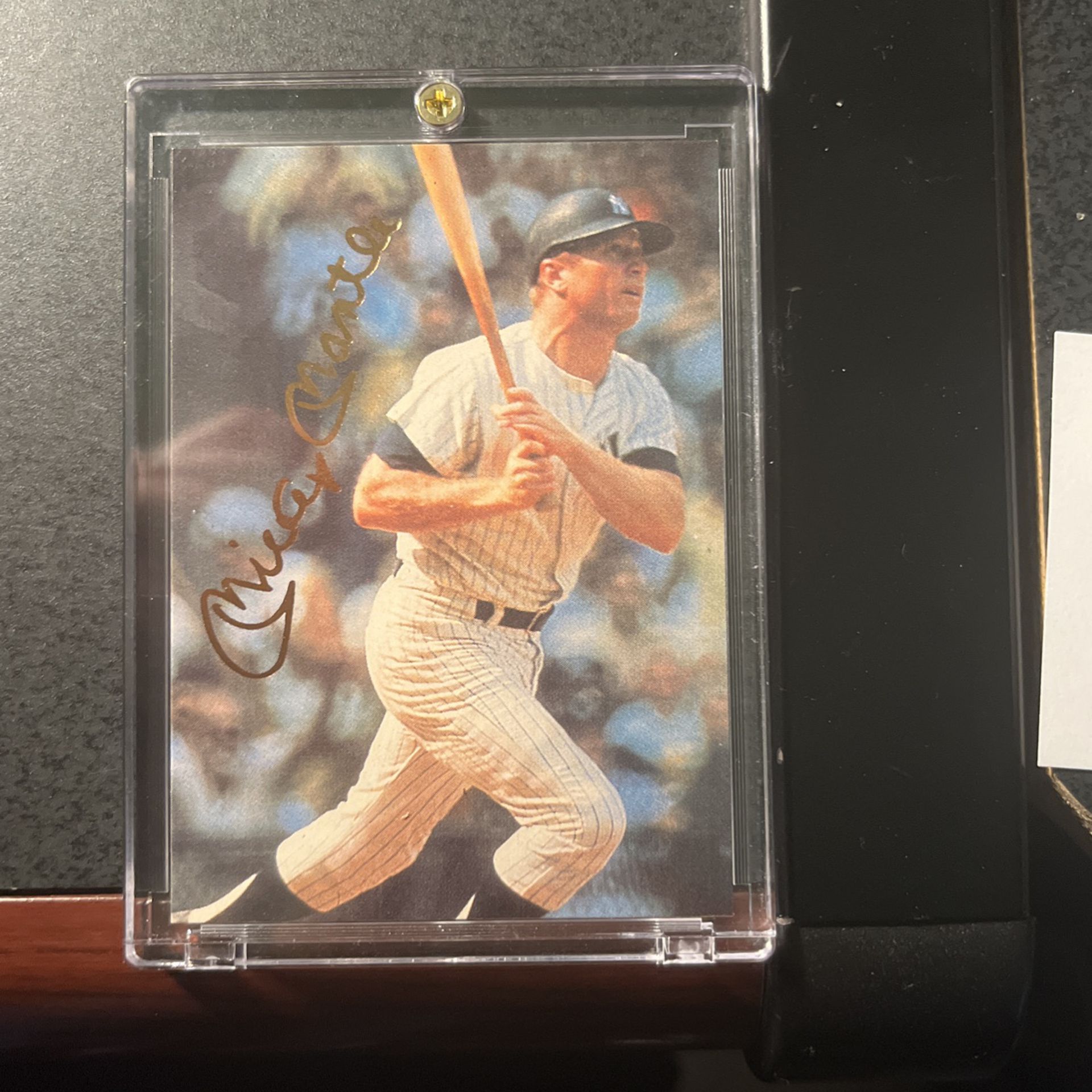 Mickey Mantle Gold Signature Baseball Card