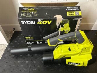RYOBI 40V 120 MPH 450 CFM Cordless Battery Variable-Speed Jet-Fan Leaf Blower (Tool-Only)