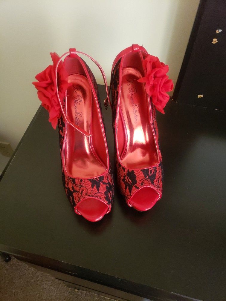 Red Rose Heels