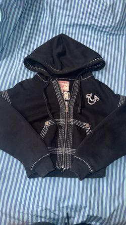 True Religion Black Zip-Up Hoodie