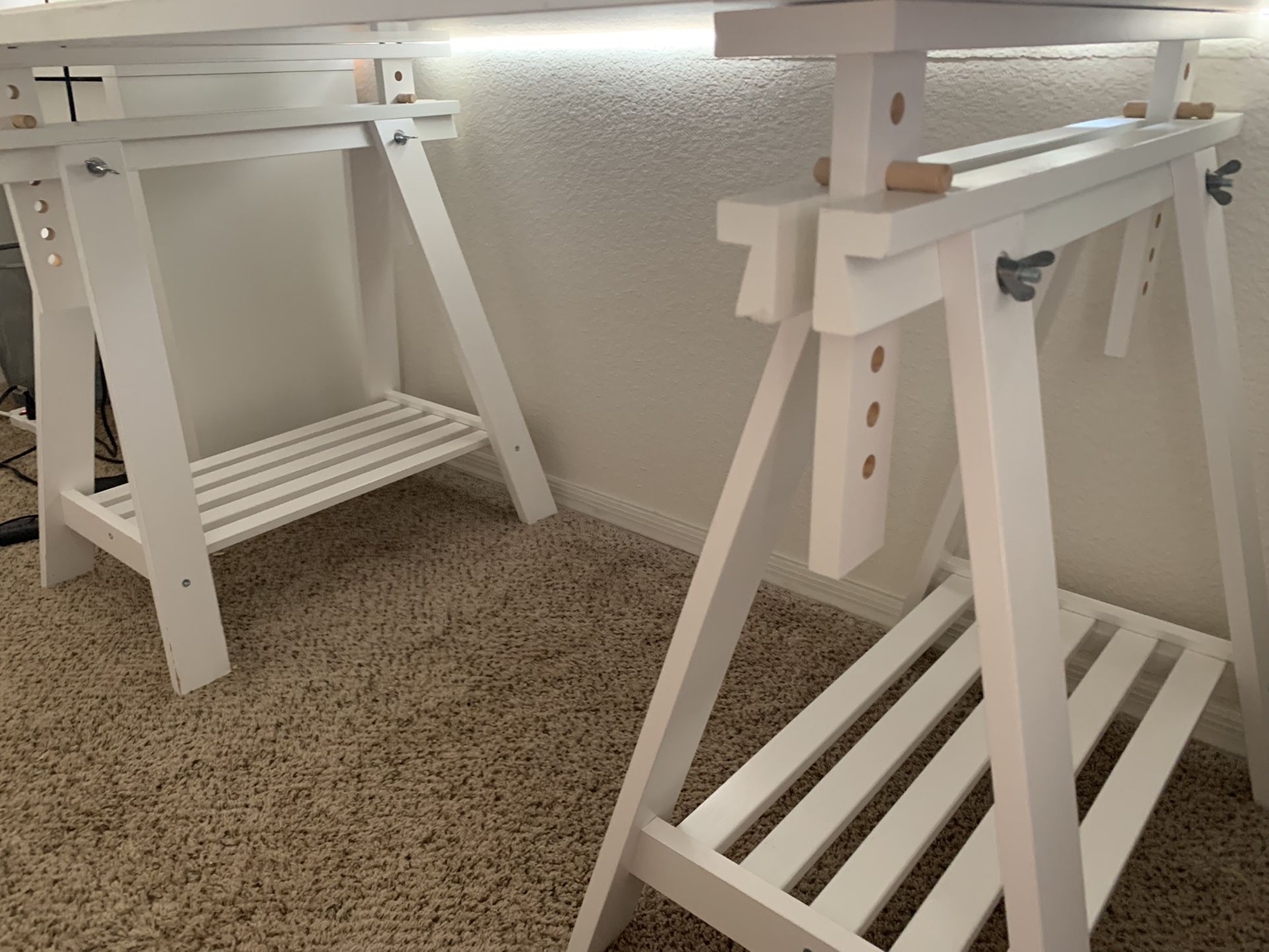 A Pair of Table Trestles / Table Frame / Table Legs/Adjustable Tilt and Height) IKEA MIITBCK
