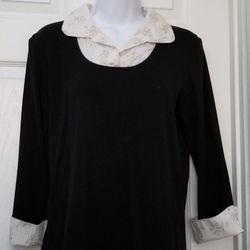 Black Preppy Style Top L