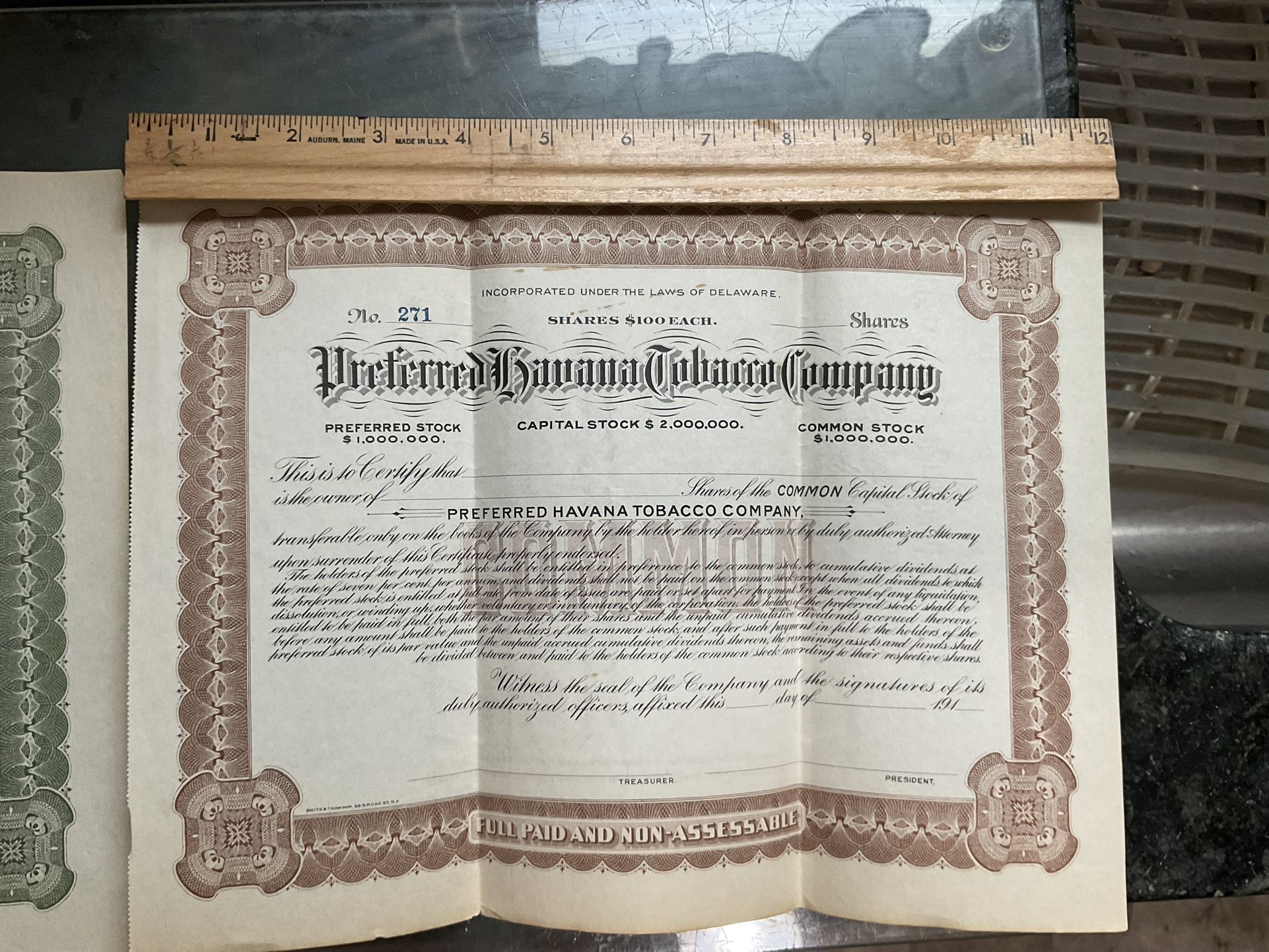 STOCK CERTIFICATES