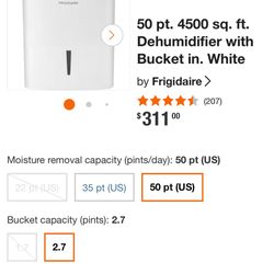 Frigidaire Dehumidifier 