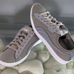 Puma Grey Mesh Suede Low Top Sneakers SoftFoam 367788 01 Womens 8.5 Mens 7