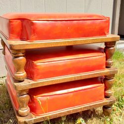 Mid Century Modern Stackable Footstool Ottoman 