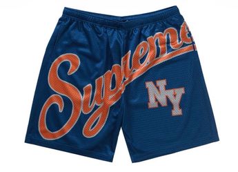 Supreme Big Script Mesh Shorts Blue XL