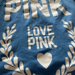 Cropped, Blue “Pink” Sweatshirt (small)