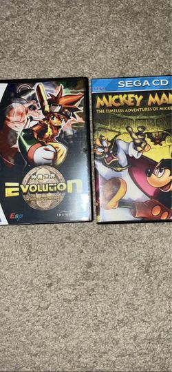 Evolution + Mickey Mania Sega CD Games Lot