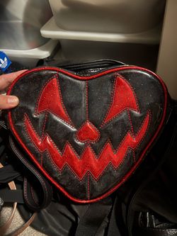 Black/red pumpkin bag by Love, Pain & Stitches