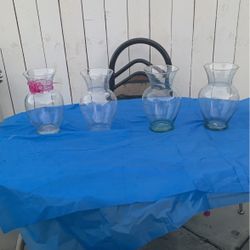 4 Lg Flower Vases 