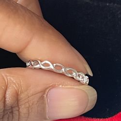 Solid Sterling Silver 925 Infinity Band Ring Size 6