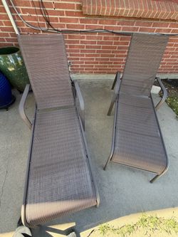Pair of Adjustable Outdoor Patio Lounge Chairs – $65