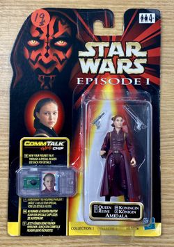 Star Wars Episode 1 Queen Amidala CommTalk Chip Hasbro 1999 Sealed Figure
