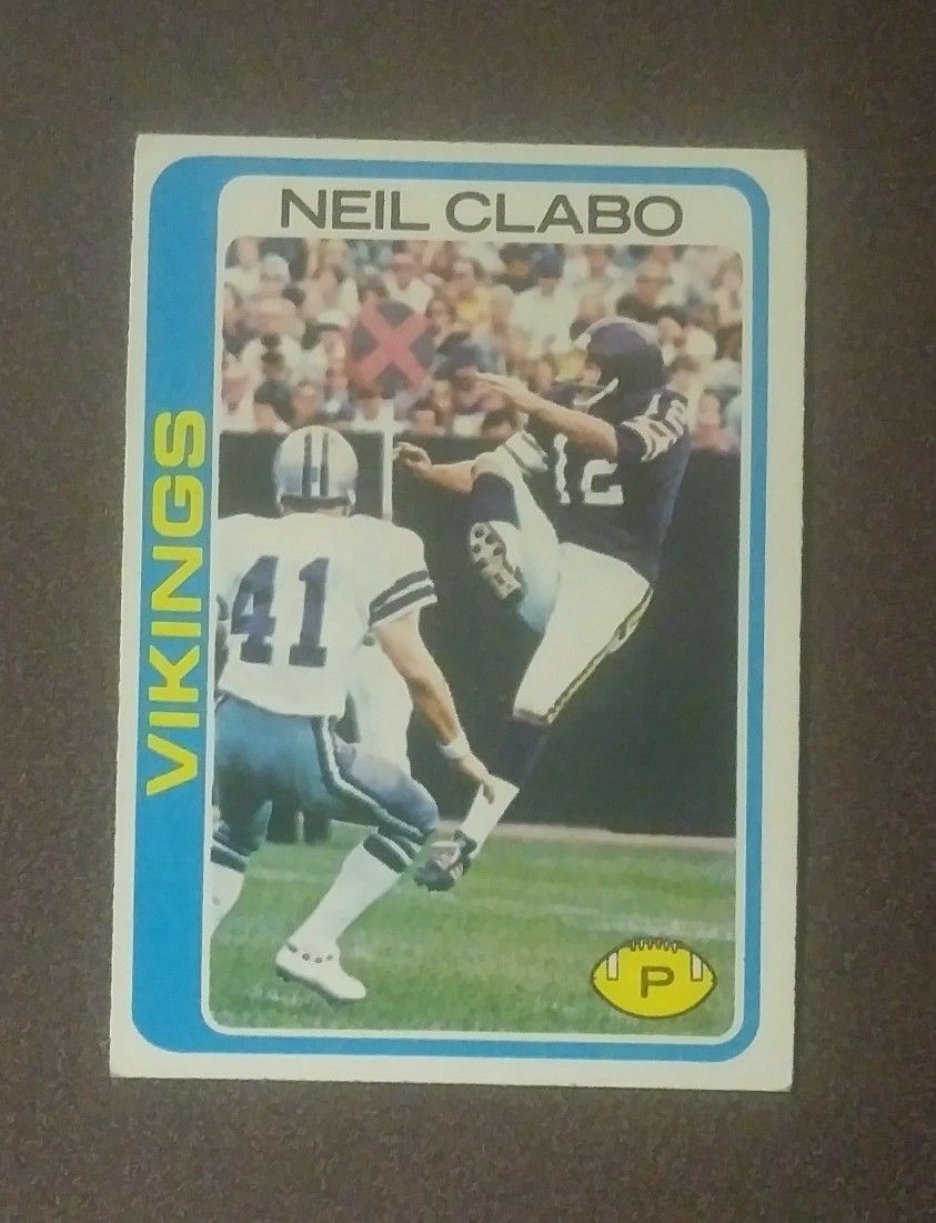1978 Topps Neil Clabo Minnesota Vikings #199 HOF Hall Of Fame Punter Football Card Vintage Collectible NFL Pro