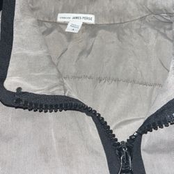 Standard James Perse Men's XL 4 Gray French Zip Up High Neck Sweatshirt Jacket