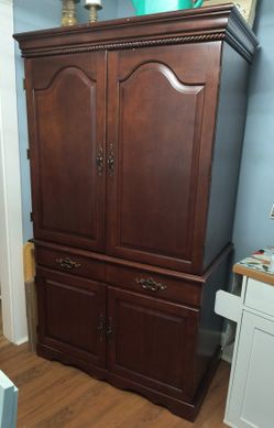 CHERRY SECRETARY/COMPUTER CABINET 