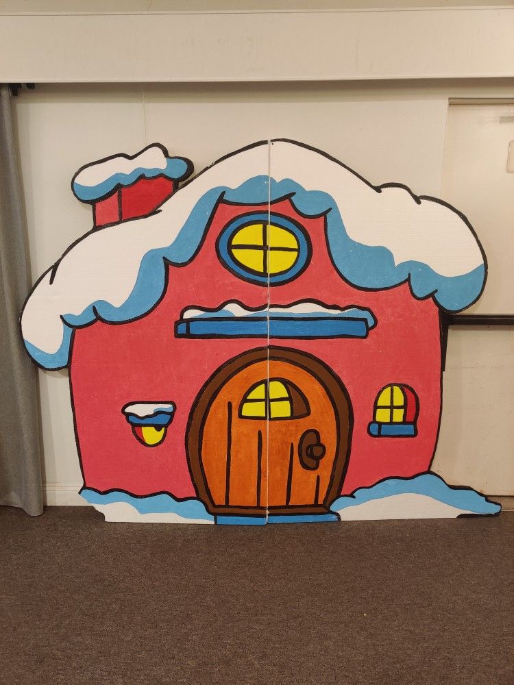 Grinch Christmas House Foam Backdrop
