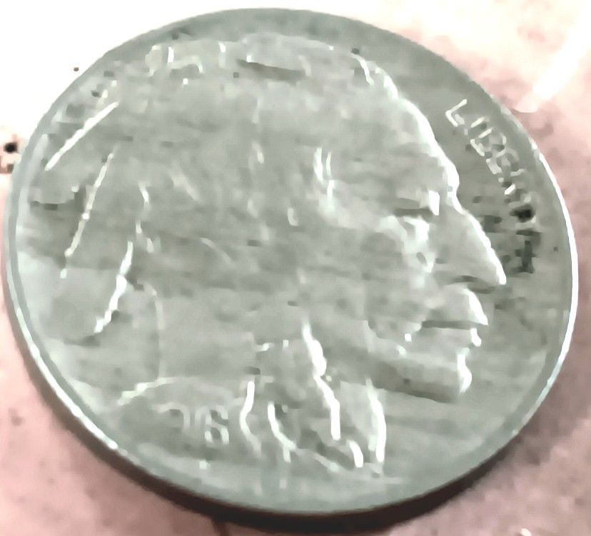 1916 ERROR BUFFALO π NICKEL ddo, ON Reverse Side AND Lamination ERROR Both Sides