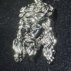 Small 925 Sterling Silver Jesus Pendant 