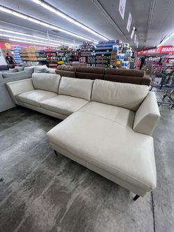 Odette Leather Sectional 2 Piece
