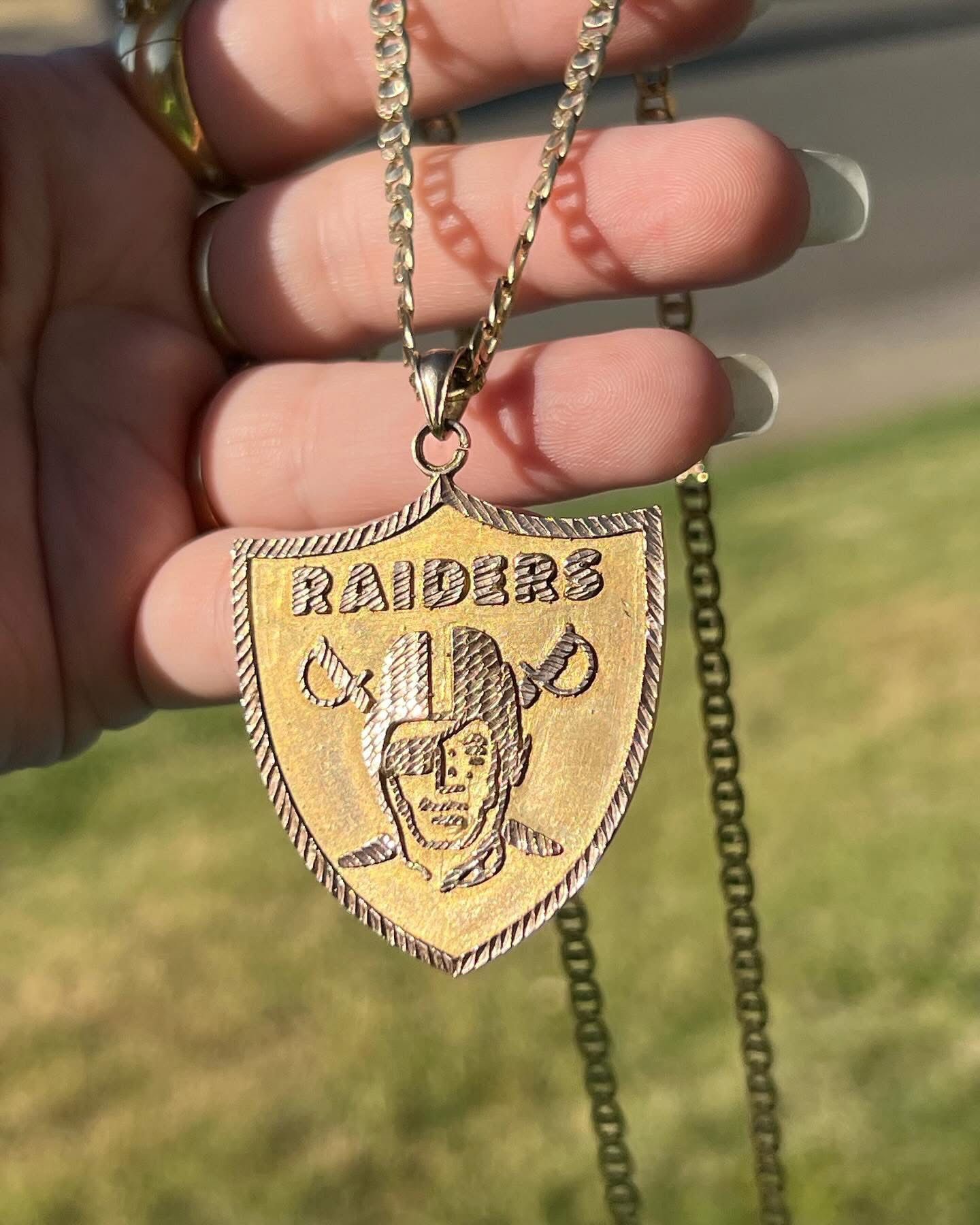 SOLID 14k Gold Custom Made Raider Pendant & 24” Chain