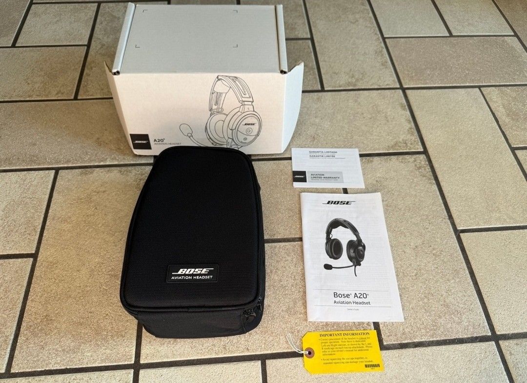Bose A20 Aviation Headset with Bluetooth GA Dual Plug