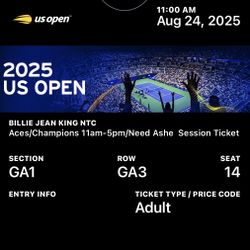 US OPEN ACES CLUB PASSES