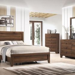 Millie Cherry Brown Panel Bedroom Set