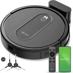 Vactidy T6 Robot Vacuum, Slim, Quiet, Automatic Self-Charging Robotic Vacuum Cleaner, Daily Schedule Cleaning, 2.4GHz WiFi/App/Alexa/Siri Control, Goo