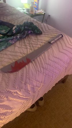 Halloween 30 “ plastic knife prop w fake blood on it