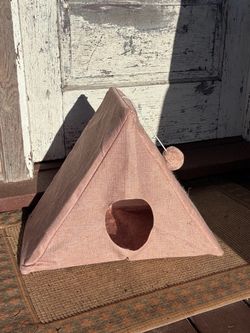 American Cat Club Pink Folding Cat Cave W/ Scratch Pad 21in