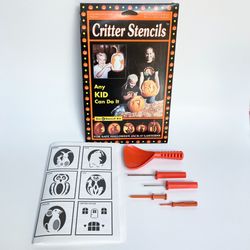 Halloween Pumpkin Scoop, Carving Tools, and Critter Stencils
