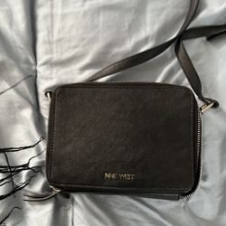 Black crossbody Leather Bag